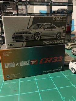 Take both for $20!! Nissan skyline R33 Pop race kaido house hot wheels die cast