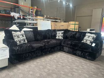 Deep and comfy black modern sofa sectional 