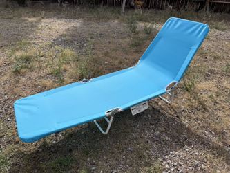 Mainstays Folding Adjustable Back Fabric Beach Lounger, Turquoise