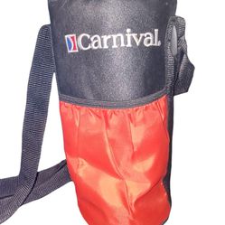 Carnival Cruises Red Insulated One Liter Flask Water Bottle Bag Shoulder Strap