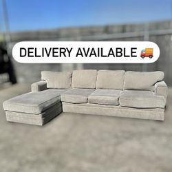 Gorgeous Custom Gray/Grey-Beige 2 Piece Sectional Couch Sofa - 🚚 DELIVERY AVAILABLE 