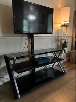 Black Glass TV Stand