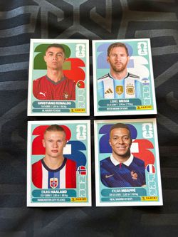 Messi Ronaldo Mbappe Haaland Panini Fifa World Cup Sticker Cards