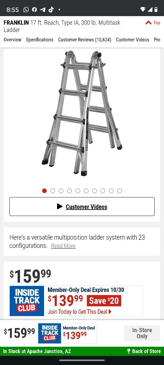 12' Folding Extension Ladder 