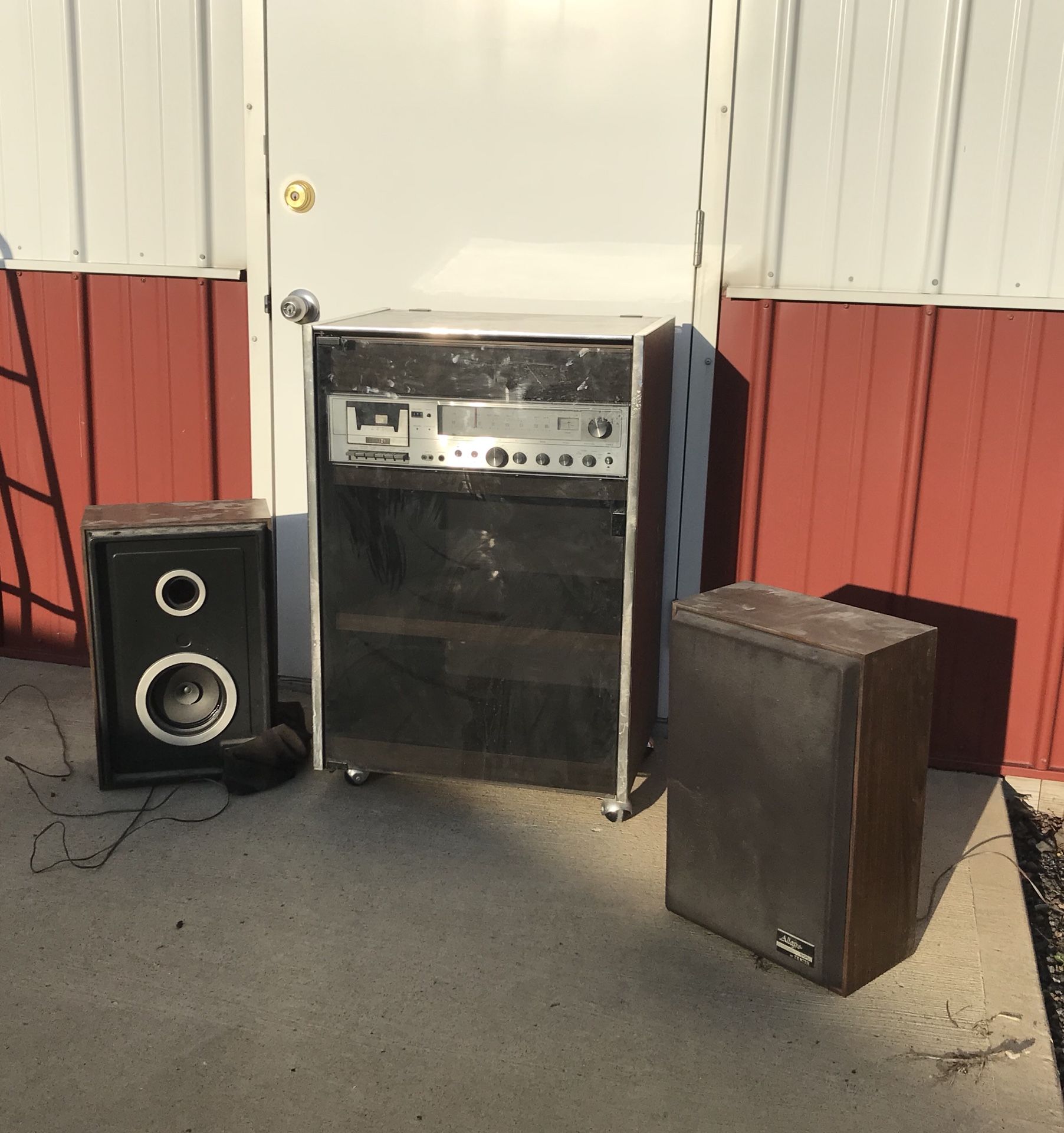 Vintage zenith Record player recorder LP vinyl media cabinet Allegra speakers