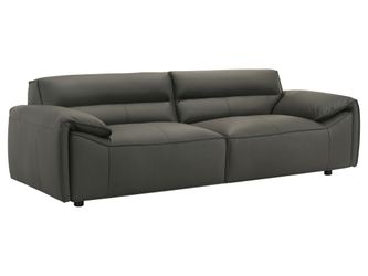 Buxton Graphite Top Grain Leather Upholstered Sofa