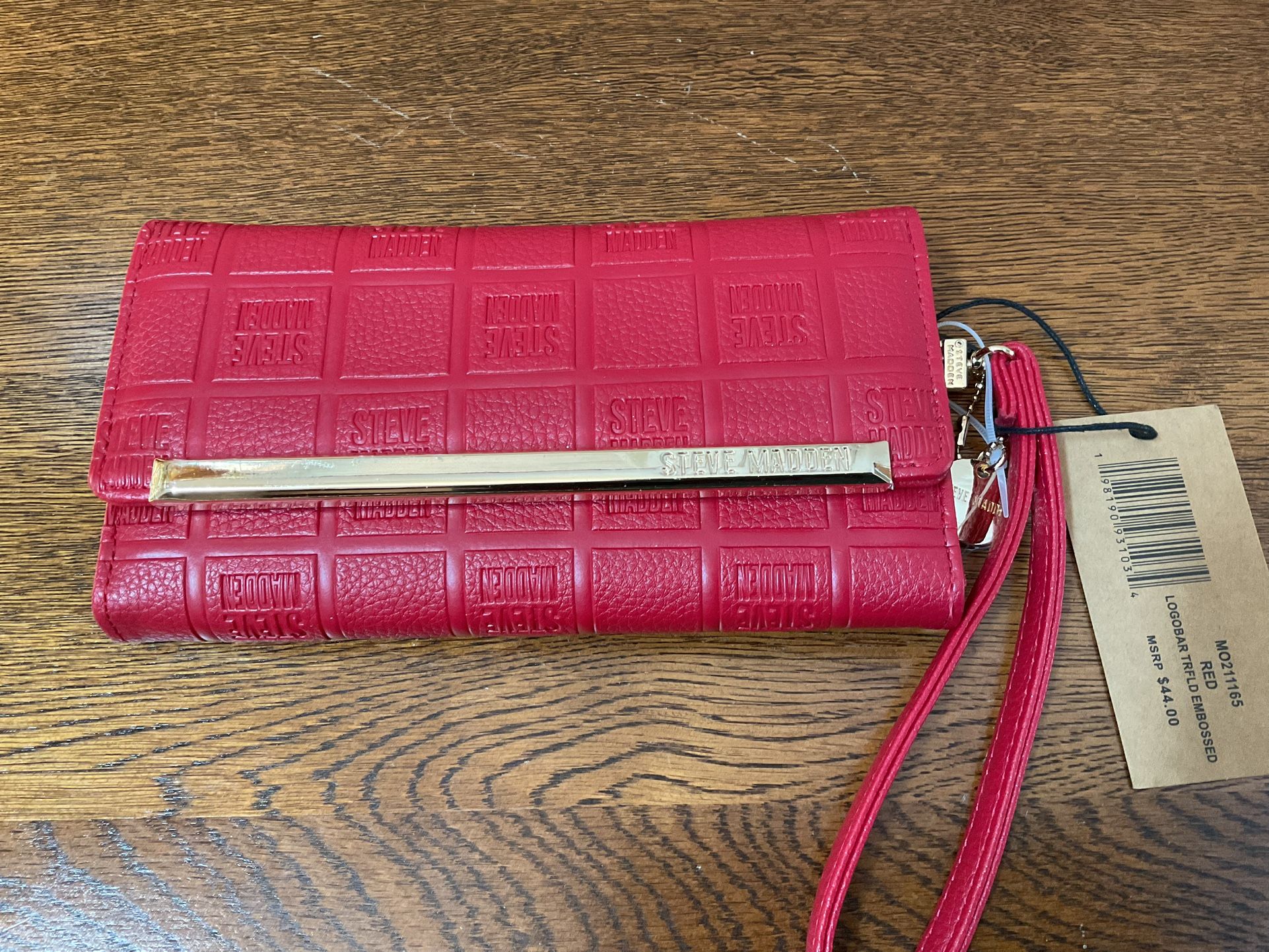 Red Steve Madden trifold wallet