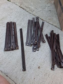 Lot of Brown Metal Drawer Slides