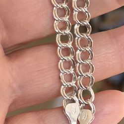 Italian Sterling Silver 925 Bracelet. Sz 7.5”.