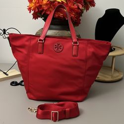 Tory Burch Nylon And Leather Bag 