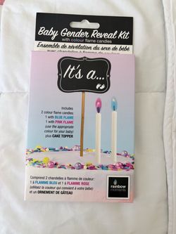 Baby Gender Reveal Kit with Colour Flame Candles