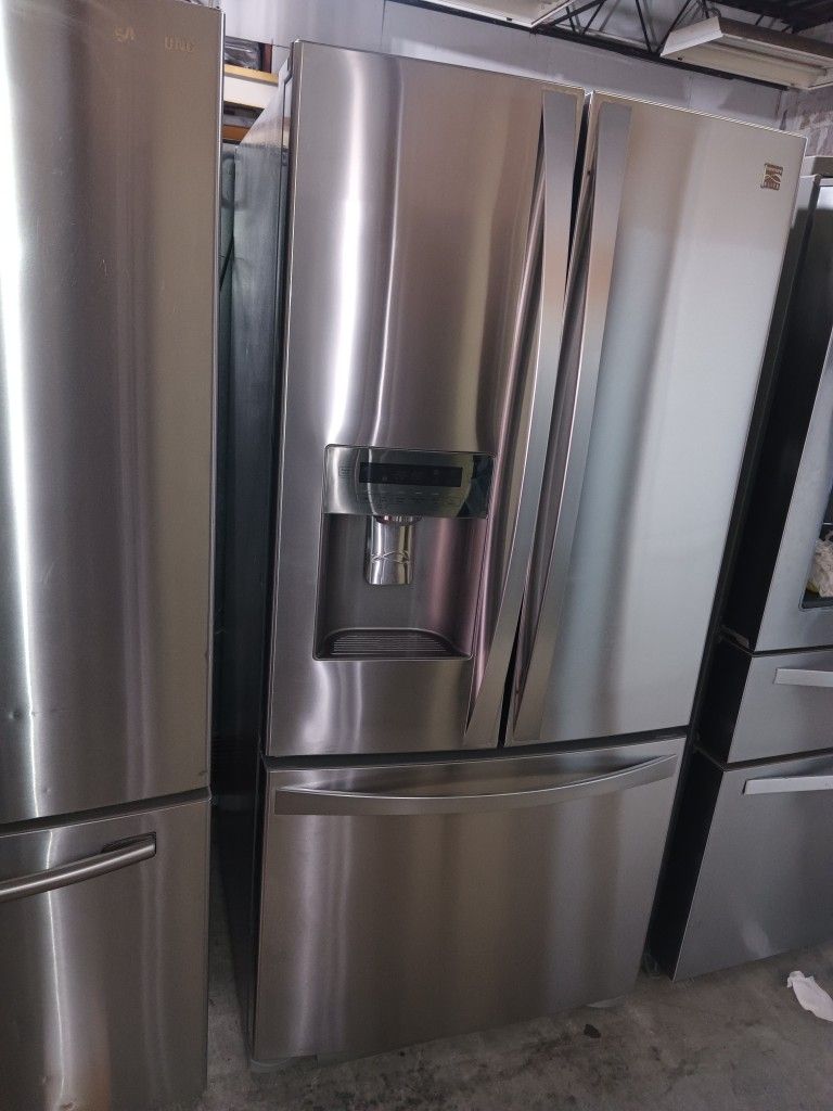33" Kenmore Refrigerator French Door Stainless Steel Everything Works Good 👍
