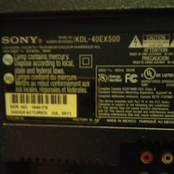 Sony Bravia 40" HDTV – Works Great, No Remote