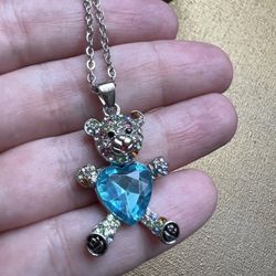 NEW!!! Teddy Bear Necklace (Blue)