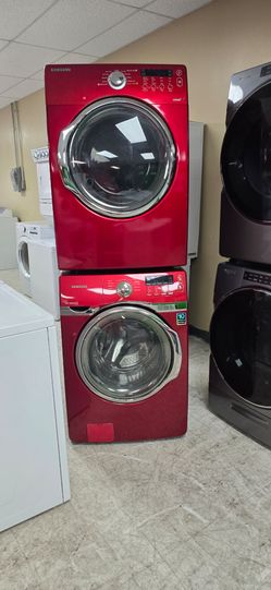 Samsung Front Load Washer and Dryer Set electric stackables 27"×78"