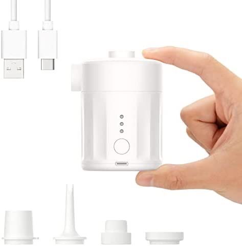 es, 4000mAh Battery USB Rechargeable Quick Inflator / Deflator Pump for Swimming Ring, Air Mattress Bed, Pool Toy, Storage Bag