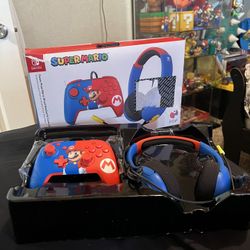  Super Mario Power Pose Wired Headset And Controller Bundle - Nintendo Switch - Brand New 
