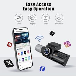 dashcam, 3 Channel WiFi 360° All Side, IR Night Vision, 4K+1080P