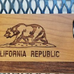 California Republic design laser engraved wood case for iPhone and Samsung Galaxy