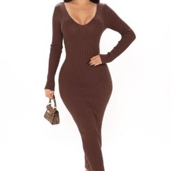 Brown Knit Dress