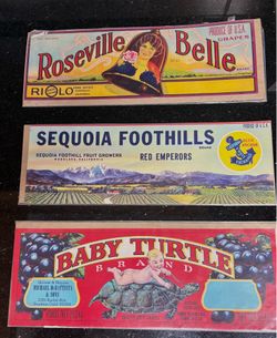 Vintage grape crate / Box Label