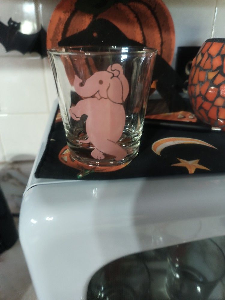 Vintage Pink Elephant Shot like Glasses