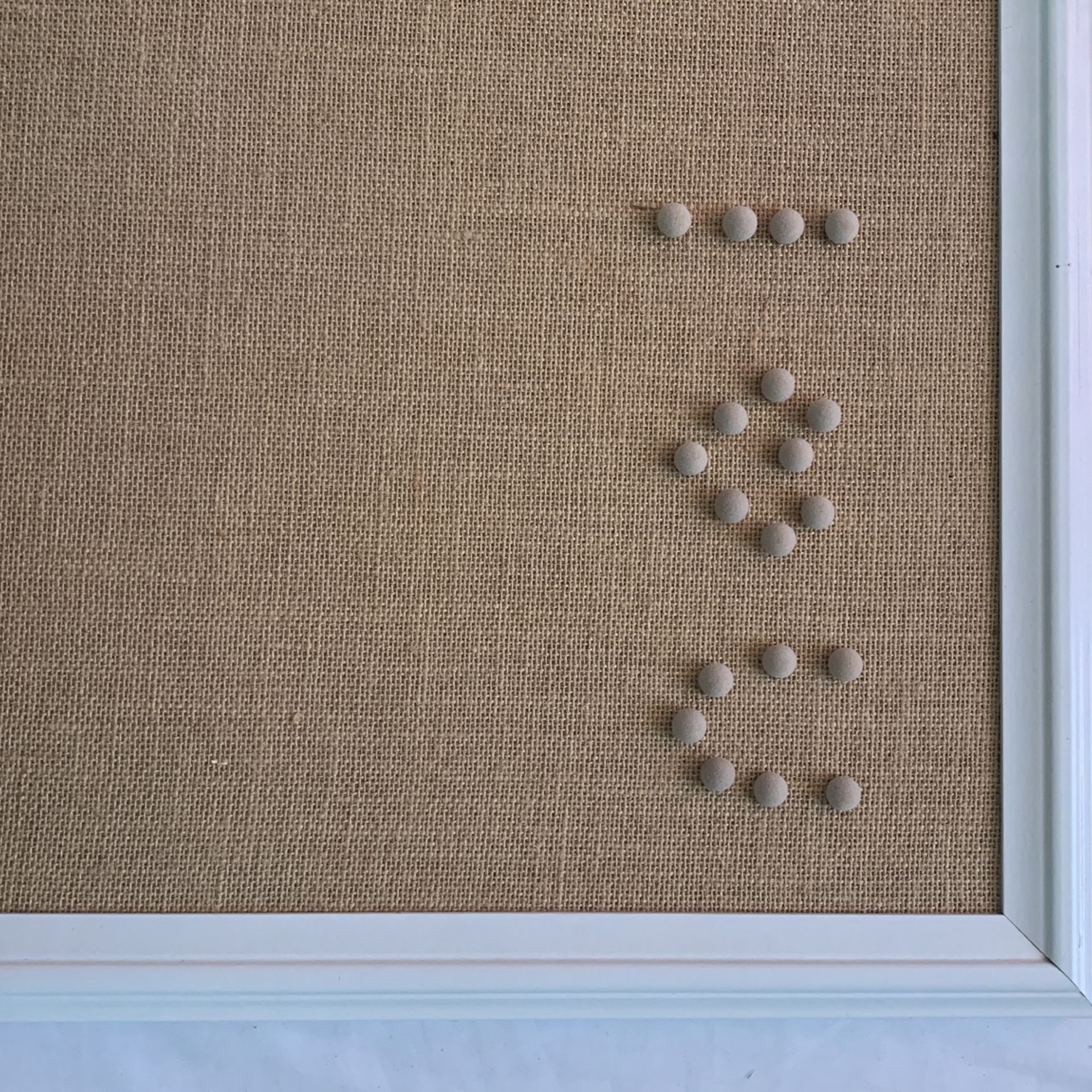 Framed Burlap Bulletin Board w/ Suede Pins