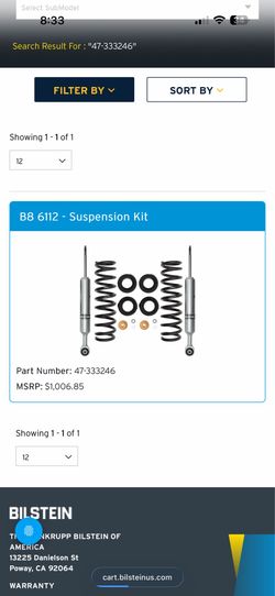 For sale brand new bilstein 6112 front suspension  for 4th gen tacoma