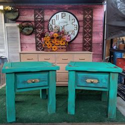 Turquoise side table set