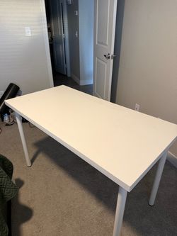 White Desk with Metal Legs
