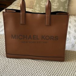 Michael Kors Brown Leather Tote Bag