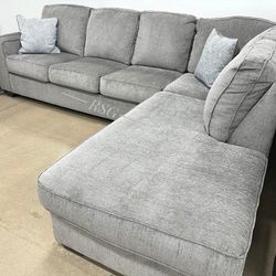 Light Gray L Shaped Small Sectional Couch With Chaise ⭐$39 Down Payment with Financing ⭐ 90 Days same as cash