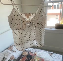 polka dot tank top w bow