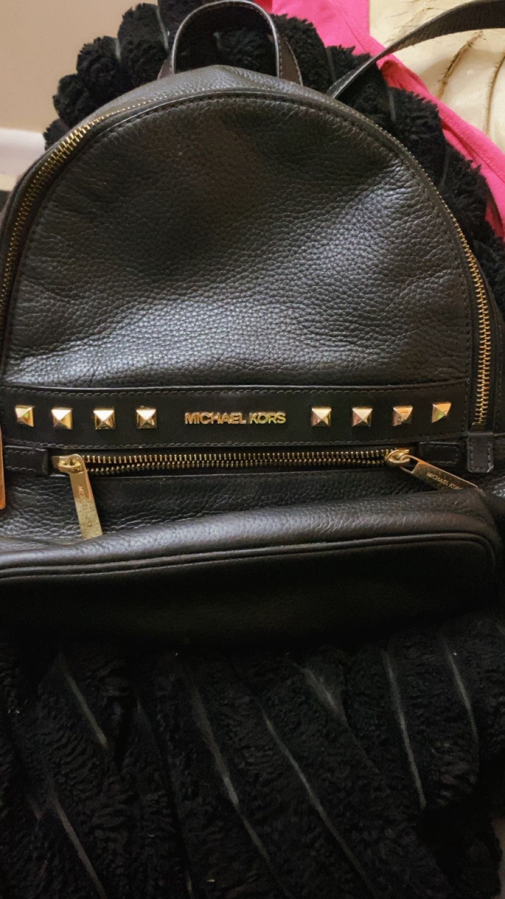 MICHAEL KORS Kenly Medium Studded Pebbled Leather Backpack