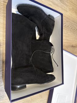 Stuart Weitzman Black Suede Lowland Boots Size 6.5