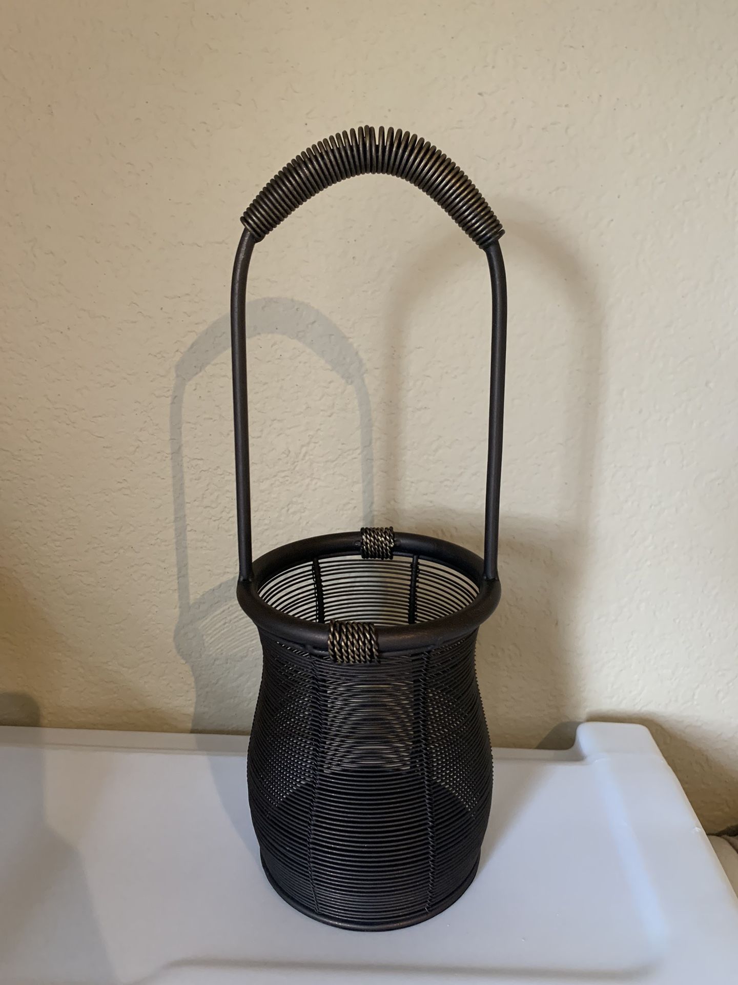 Wire Metal Basket Sculpture Home Decor