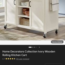 Bar Cart White Butcher Block Top