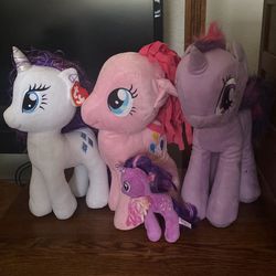a bunch huge MLP my little pony plushies lot 