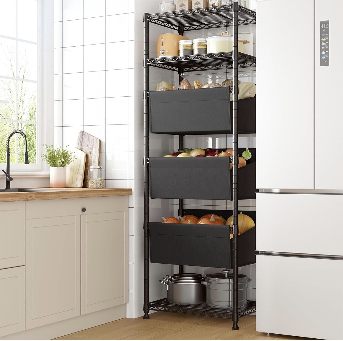 Storage Shelves 6 Tier Wire Shelving Unit Adjustable Metal Shelves for Storage Shelf Shelving Units and Storage Wire Shelf Storage Rack Shelf Metal Sh