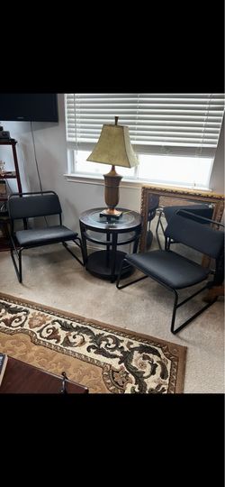 New office chairs/table/lamp