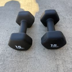 Two 15lb Dumbbells