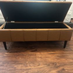 Leather-Style Cognac Slim Padded Trunk