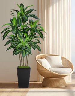 Pretty artificial plant 6 ft tall with black planter