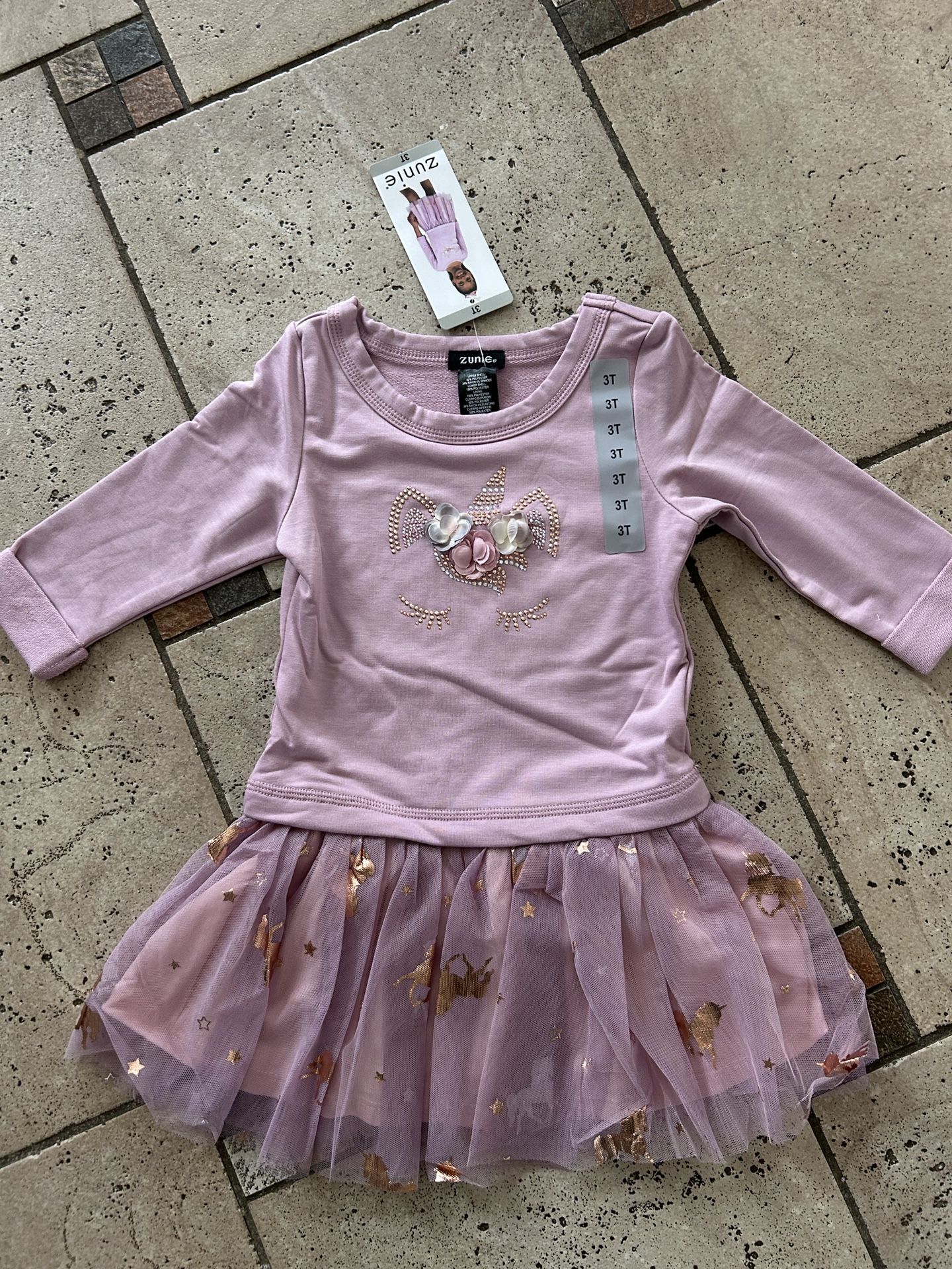 NWT Zunie purple unicorn dress