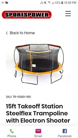 15 ft steelflex top trampoline with electron shooter