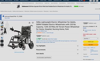 Electric lightweight wheelchair