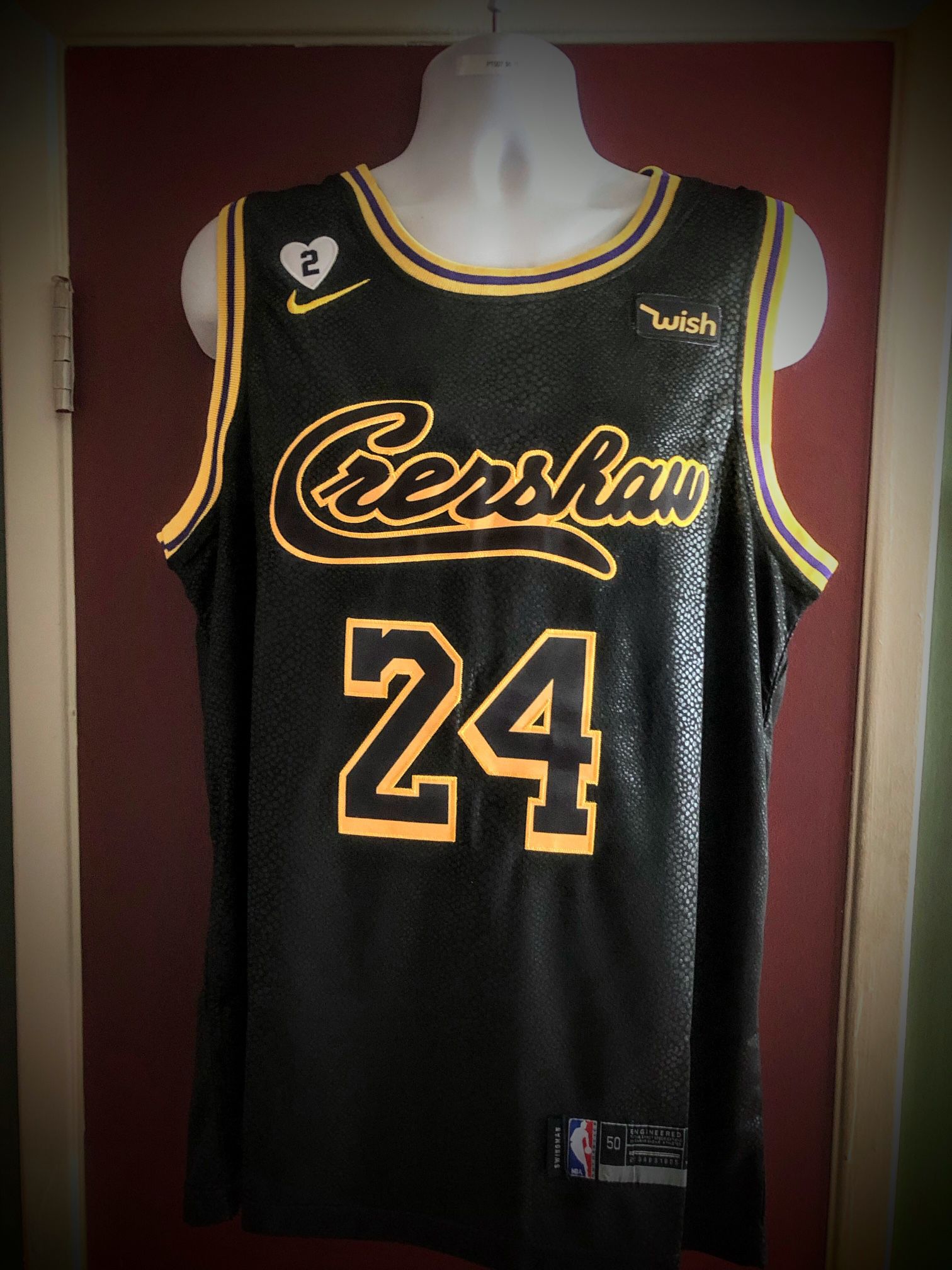 High School Basketball Jersey Kobe Bryant #8 #24 Los Angeles Crenshaw