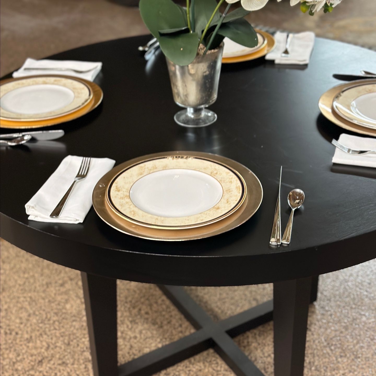 Designer Quality Black Round Table