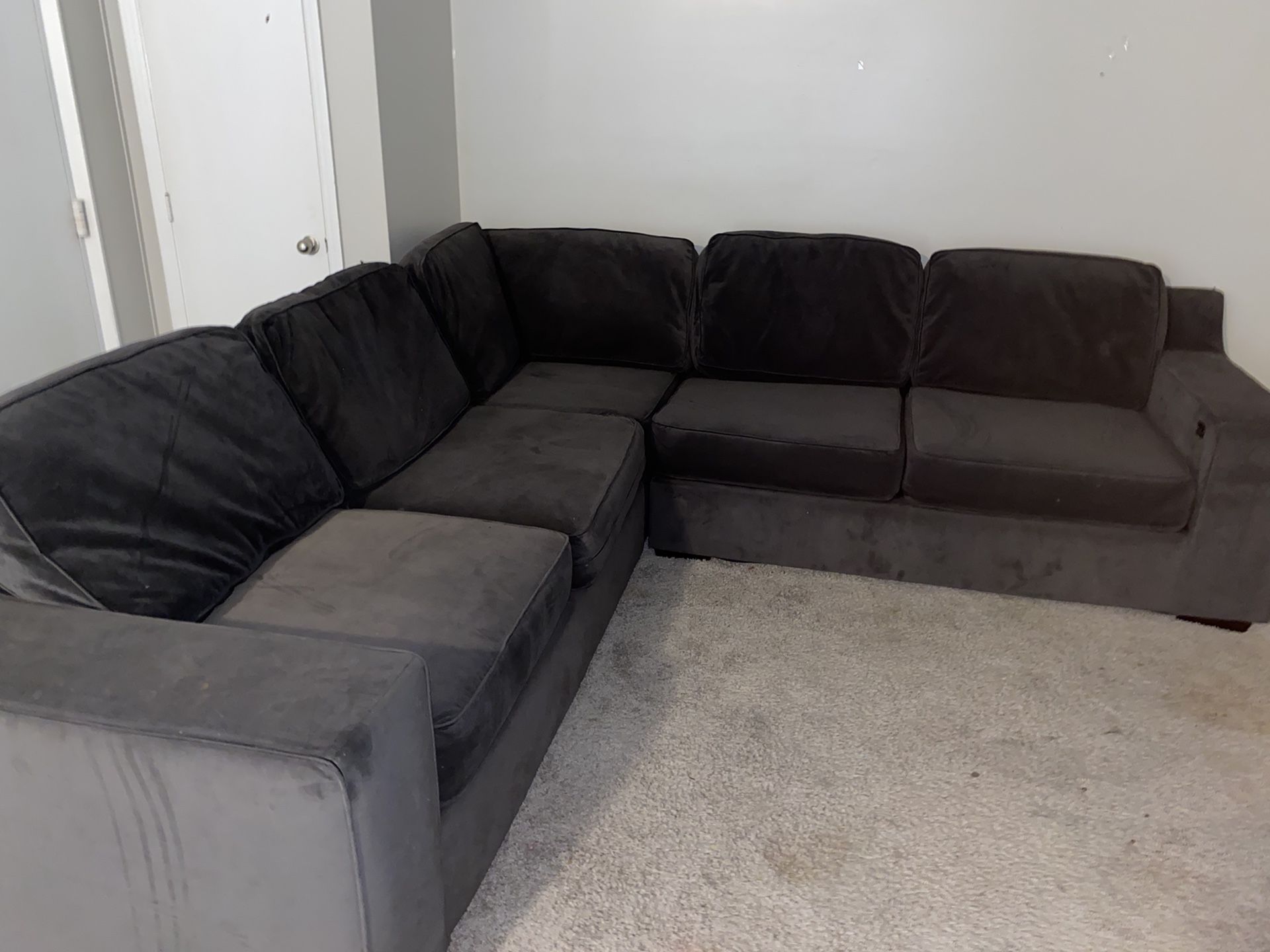 3 Peice Suede Sectional