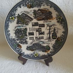 Six Flags Georgia 9 1/2 Inch Decorative Plate